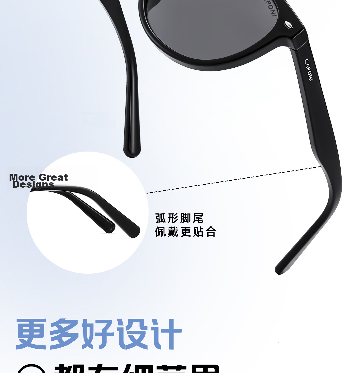 CAPONI Vintage Cat Eye Polarized Sunglasses for Women UV Protection Driving Glasses Fashion 17