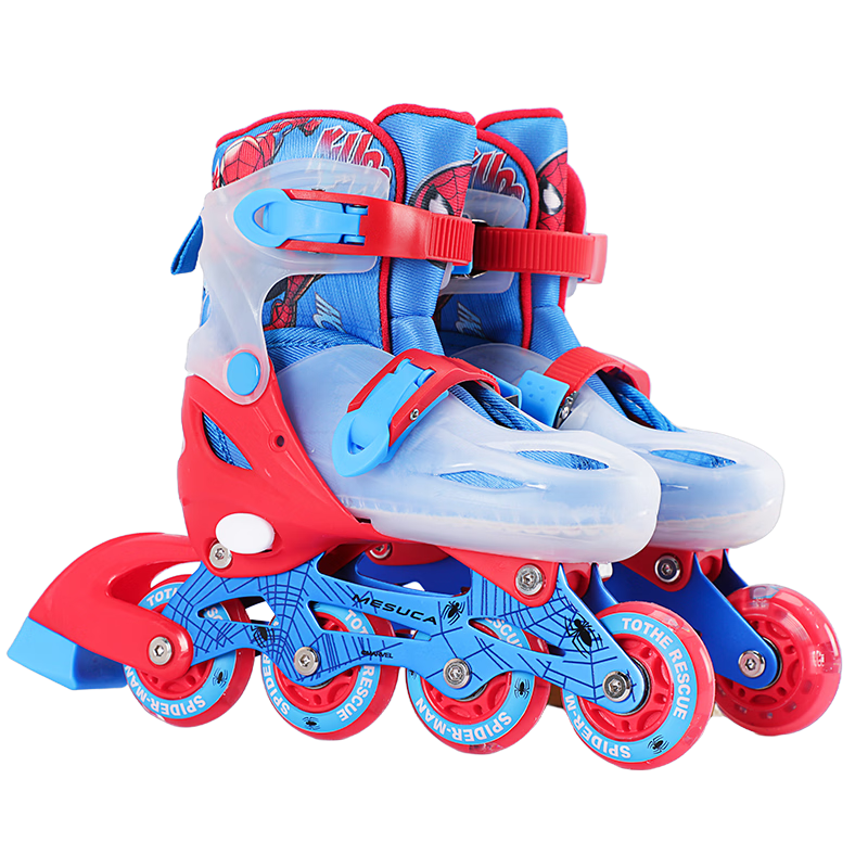 Disney Spider-Man Children's Roller Skates, Inline Skates for Boys And Girls, Adjustable Beginner Ice Skates, Birthday Gift