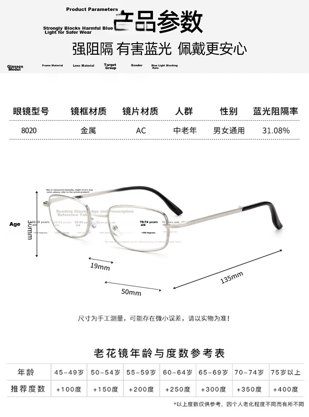 BoshiZhe Folding Reading Glasses for Men and Women, Official Genuine High-Definition, Silver, +4.00 Diopter, Model 8020 10