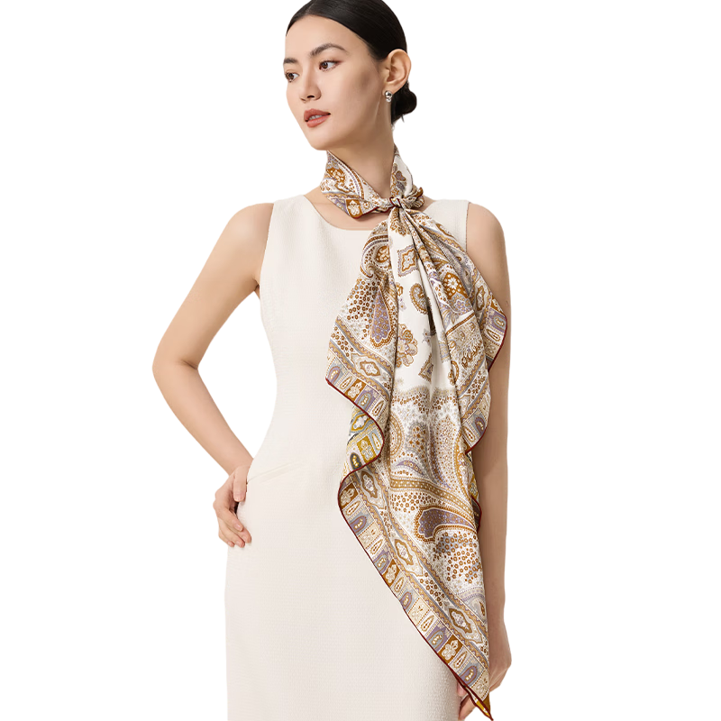 Shanghai Story 100% Mulberry Silk Printed Silk Scarf Shawl Gift Box for Mom and Girlfriend