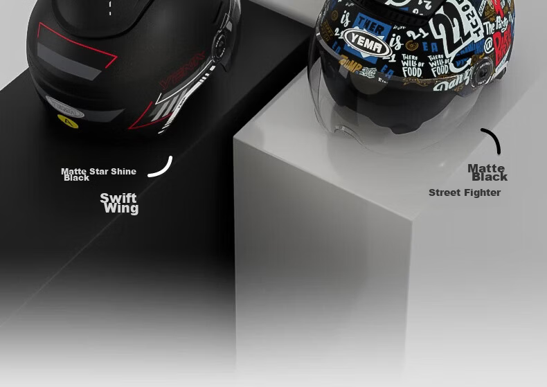 YEMA 3C Certified Electric Vehicle Helmet Unisex Summer Sun Protection Large Sunroof Half Helmet Double Lens Motorcycle Safety Helmet 370S Street Fighter + Aurora Long Lens 22