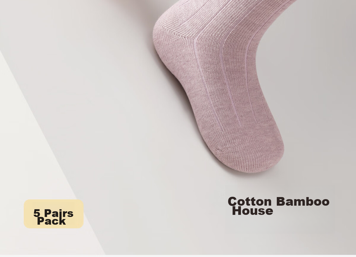 Mianzhuwu Children's Socks Girls Spring Summer Pure Cotton Class A 10A Antibacterial Odor-Resistant Sweat-Absorbing Seamless Mid-Calf Socks 5 Pairs 3
