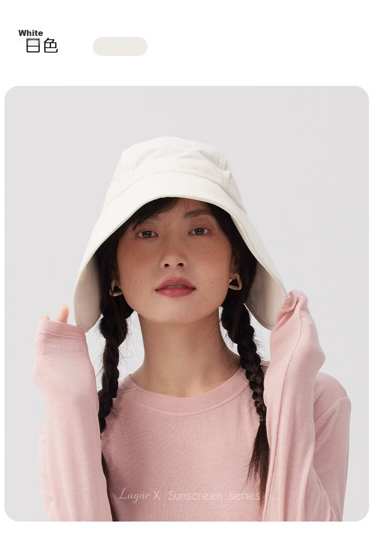 Lagur Natural Ramie Double-Sided Embroidered Fisherman Hat with Wild Berry Pattern, Large Head Circumference, Sun Protection, Red Rice Color 22