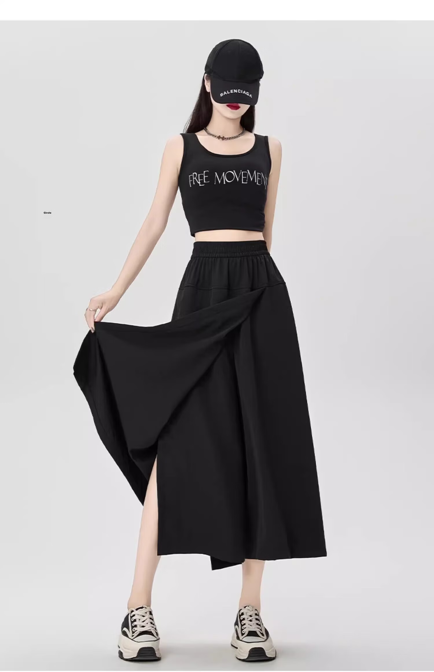 Langsha Women's Summer Workwear Skirt Pants New Small Size Casual Loose Slim Wide-Leg High-Waist Cool Yamamoto Pants 12