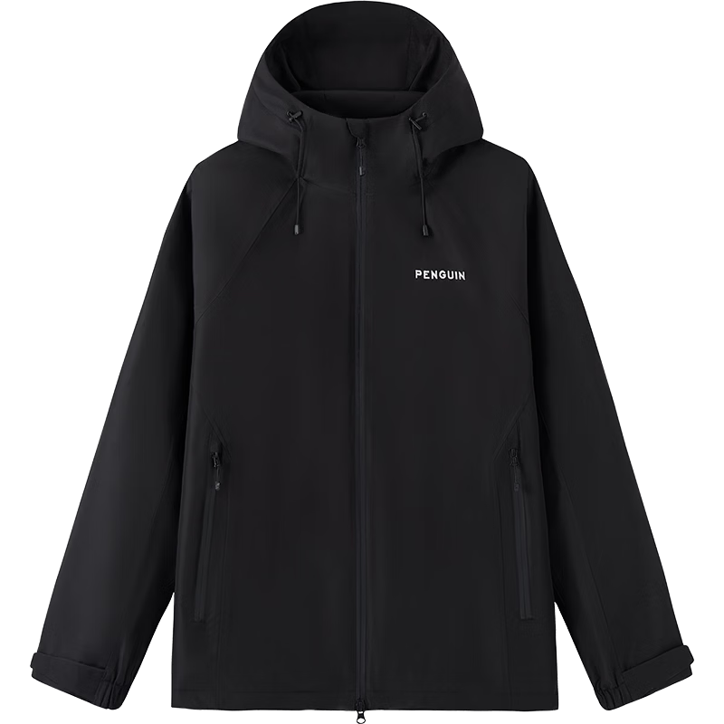 Penguin x Camel Collaboration Scale-Pattern Waterproof Outdoor Hiking Jacket Unisex Baby Style