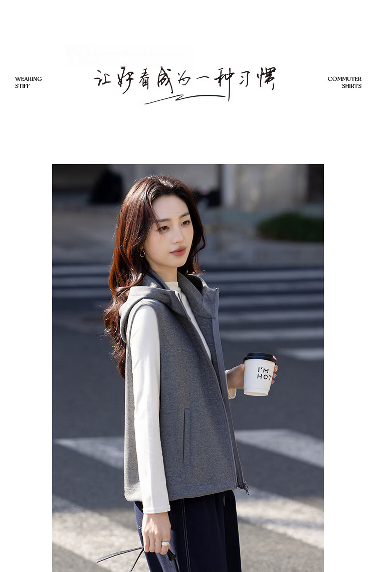 Demana Long-termism Spring Vintage Style Hooded Sleeveless Loose Slimming Concealing Petite Jacket for Women High-end Feel 9