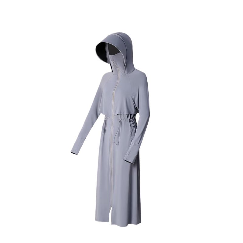 Combo Long Women's Sunscreen Jacket Ice Silk Slim Fit Breathable Full Body Sun Protection Beachwear High UV Protection
