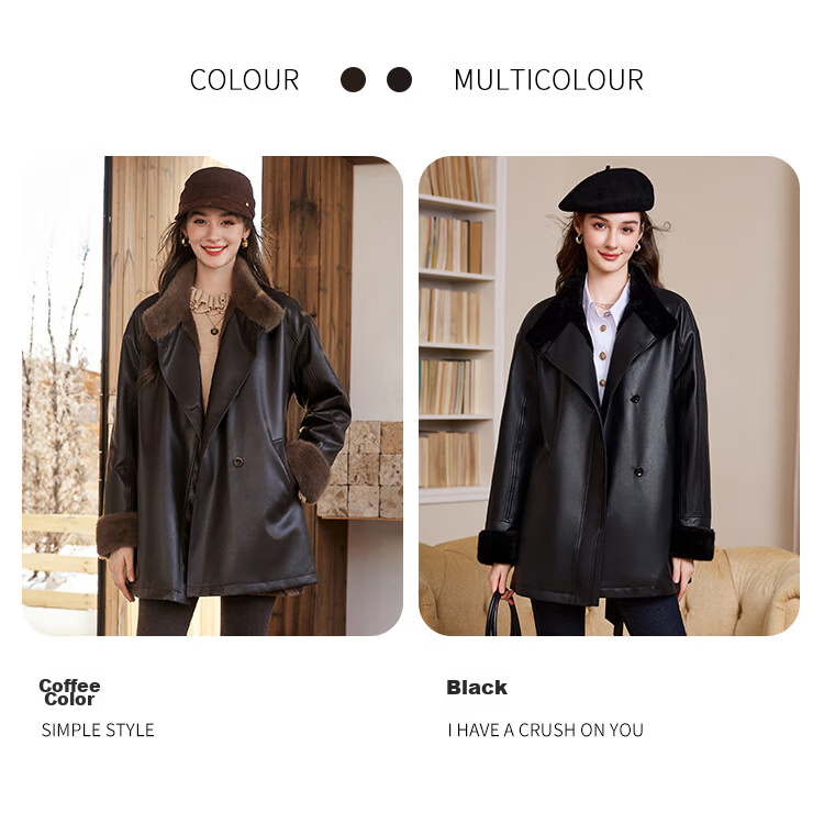 Bailuyu Faux Mink Fur Stand Collar Waist-Cinched Coat 25 Winter New Fashion High-End Mid-Length Women's Overcoat Coffee Color XL 7
