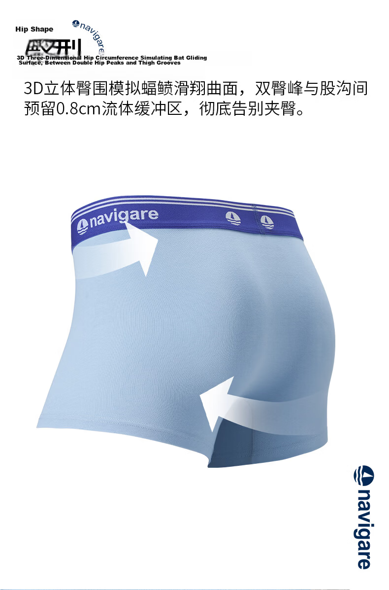 Navikail 3-Pack Men's Antibacterial Breathable Boxer Briefs Small Sailboat Design 15