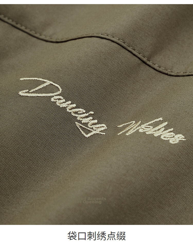 Dancing with Wolves [High Density Windproof] Hooded Jacket Men Outdoor Functional Trendy Commuter Casual Coat 701 Khaki L 14
