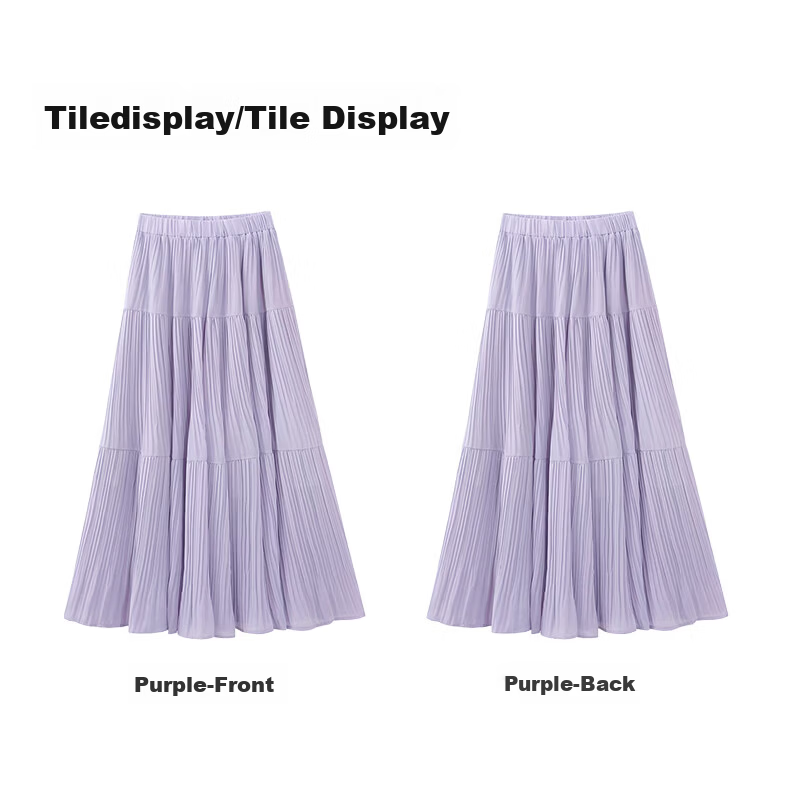 Langsha Pleated Mesh Midi Skirt for Women Spring Summer Draped Chiffon Cake Skirt High Waist Slim A-Line Flared Skirt 7