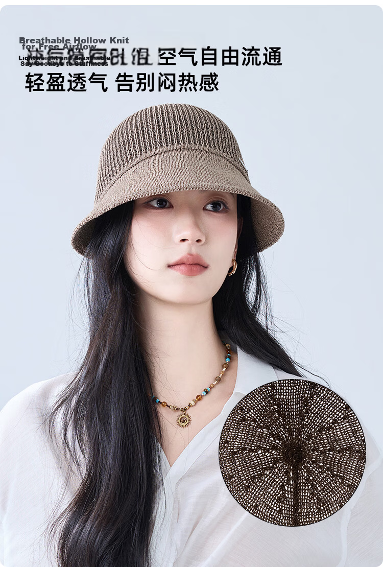 JIUMU Women's Sun Protection Hat Summer Outdoor Face Covering Cotton Bucket Hat Beach Vacation Cap 6