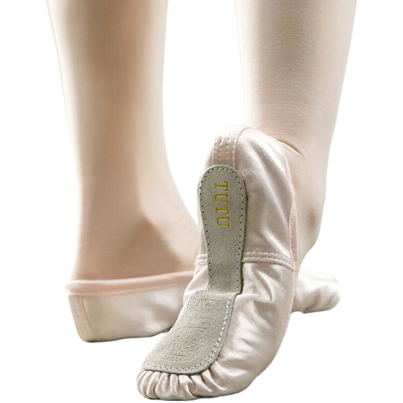 Sansha Ballet Flats for Girls, Children's Practice Shoes, Satin Princess Soft Shoes with One Piece Sole, Beginner-Friendly, 4S English Satin, Size 27