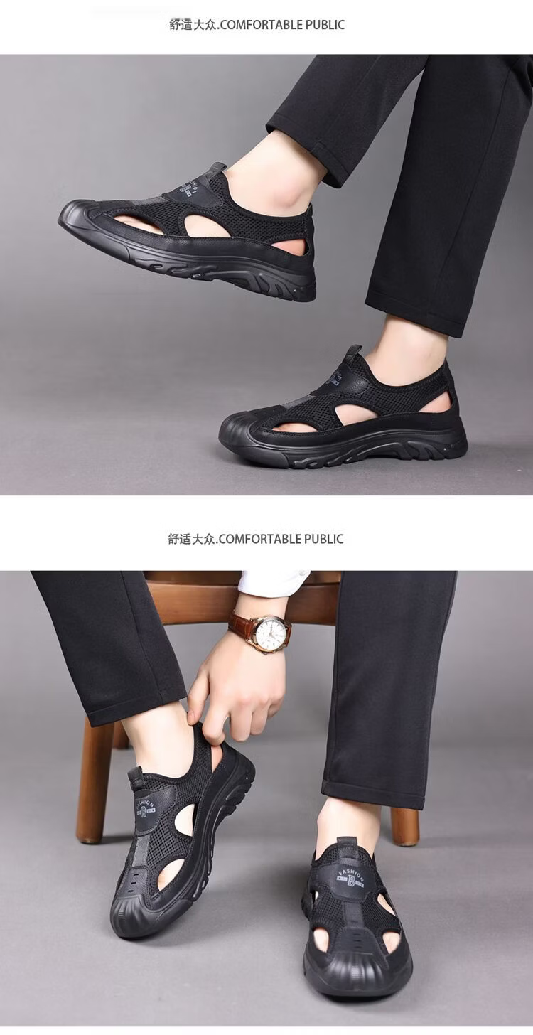 Jingzhenlianggong New Casual Sandals High-Quality Ultra-Soft Men's Breathable Sandals Wear-Resistant Non-Slip Dark Brown [Water-Resistant] Size 41 20