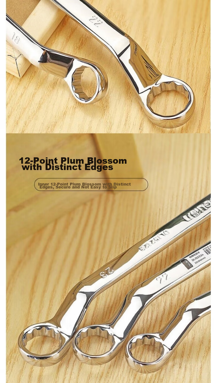 Deli Tool Mirror Polished Double Open-End Wrench 17x19mm DL151719 10