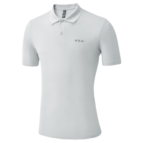 Adidas Men's Short Sleeve Polo Shirt Summer Sports Quick-Dry Breathable Lightweight Cooling Loose Fit Light Gray S