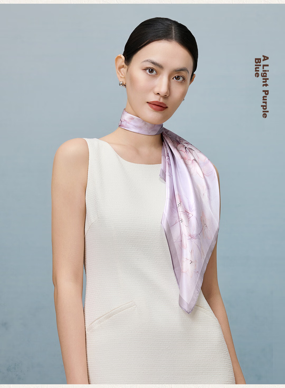 Shanghai Story Spring New Women's 100% Mulberry Silk Small Square Scarf Gift Box for Mom Birthday and Girlfriend Gift 18