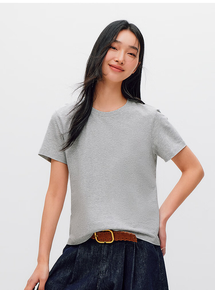 Semir Mall Style | Women's Summer Short Sleeve T-Shirt Solid Color Crew Neck Regular Shoulder Top 2026 Versatile Shirt 101926100001 31