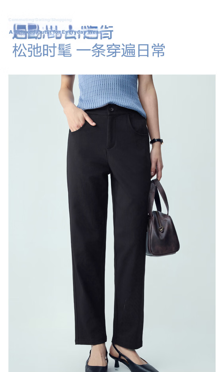 Giordano Women's Pants 2026 Summer Black Technology Cooling Casual Pants Semi-Elastic Waist Knit Sweatpants 13416240 11
