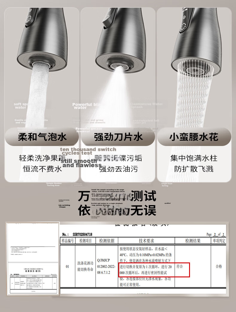 JOMOO Kitchen Faucet Dual Control Hot and Cold Pull-Out Brass Sink Faucet 33255 18