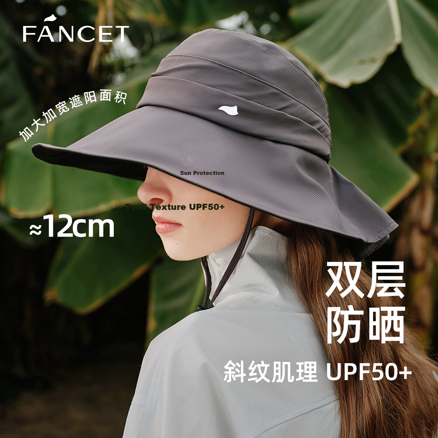 FANCET Wide Brim Sun Hat for Women Summer Outdoor UV Protection Sunshade Hat with Neck Flap
