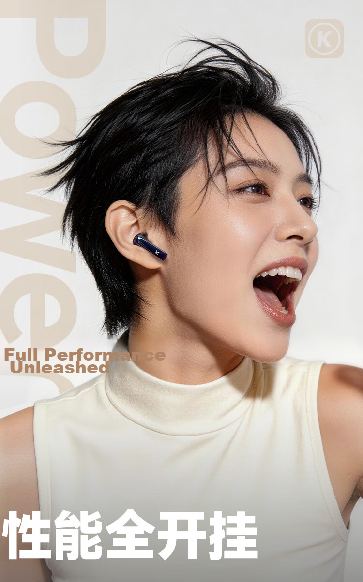 KUGOU M65 True Wireless Bluetooth Earbuds In-Ear 6-Mic Active Noise Cancelling Flagship Long Battery Life High-Quality Call Music Gaming Compatible with Huawei Apple Xiaomi 14