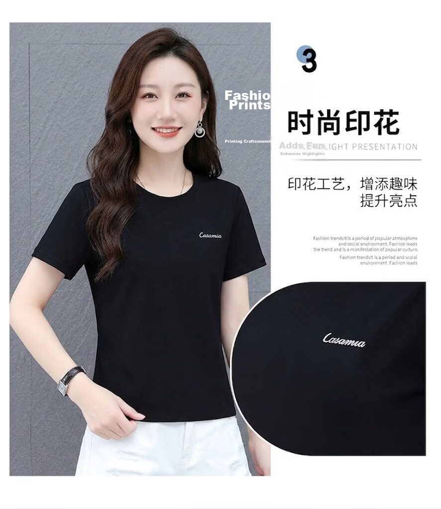 AEMAPE Summer Lightweight Breathable Comfortable Ice Silk Short Sleeve T-Shirt Women Trendy Loose Casual Solid Color Crew Neck Top 10