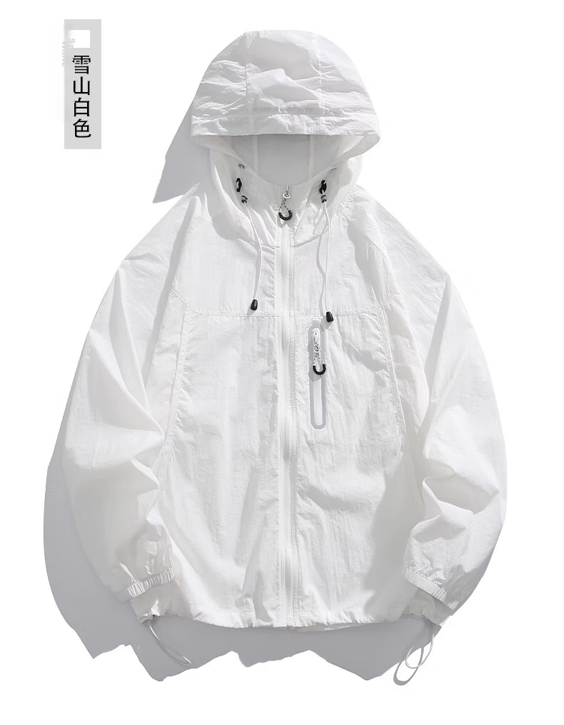 :CHOCOOLATE IT Unisex Couple Summer New Ice Silk Quick-Dry UV Protection Skin Jacket White S 13