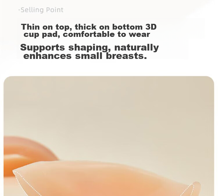 Yiershuang Strapless Adhesive Bra for Women, Invisible Seamless Push-Up Bra for Wedding Dress, Anti-Exposure, No Shoulder Strap, Gathered Cup 5