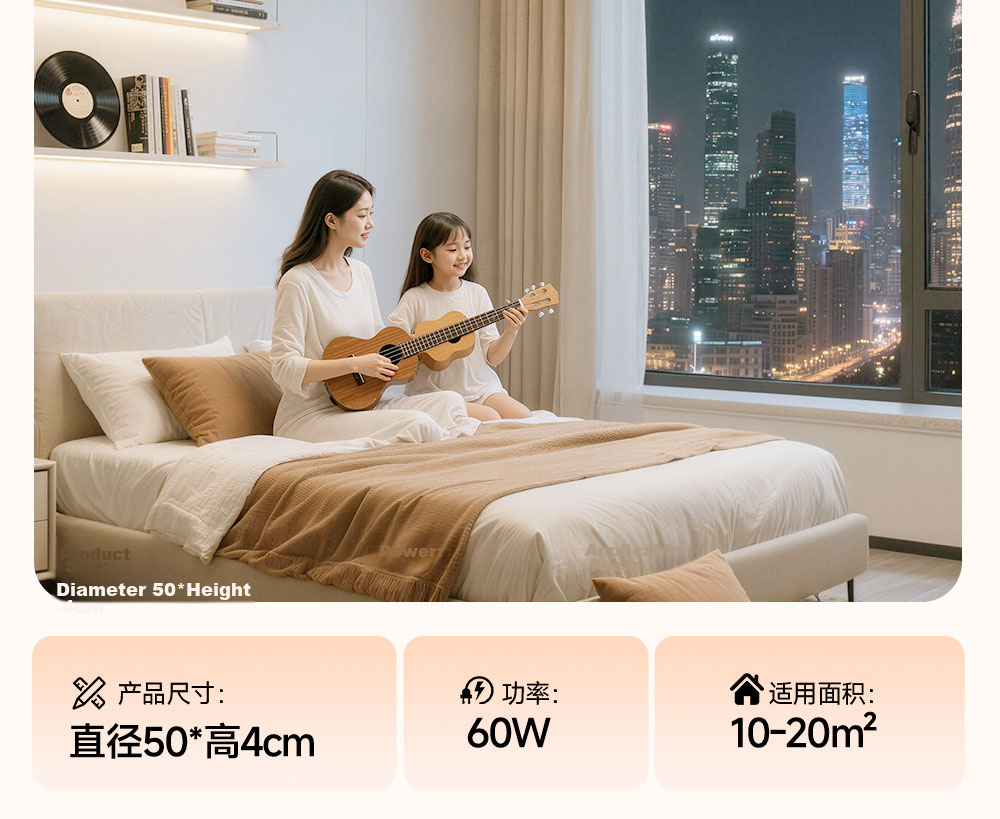 Kuka LED Ultra-thin Eye-protection Ceiling Light with Philips Chip, Smart Lighting for Living Room and Bedroom, 40cm Round [Installation Included] 43