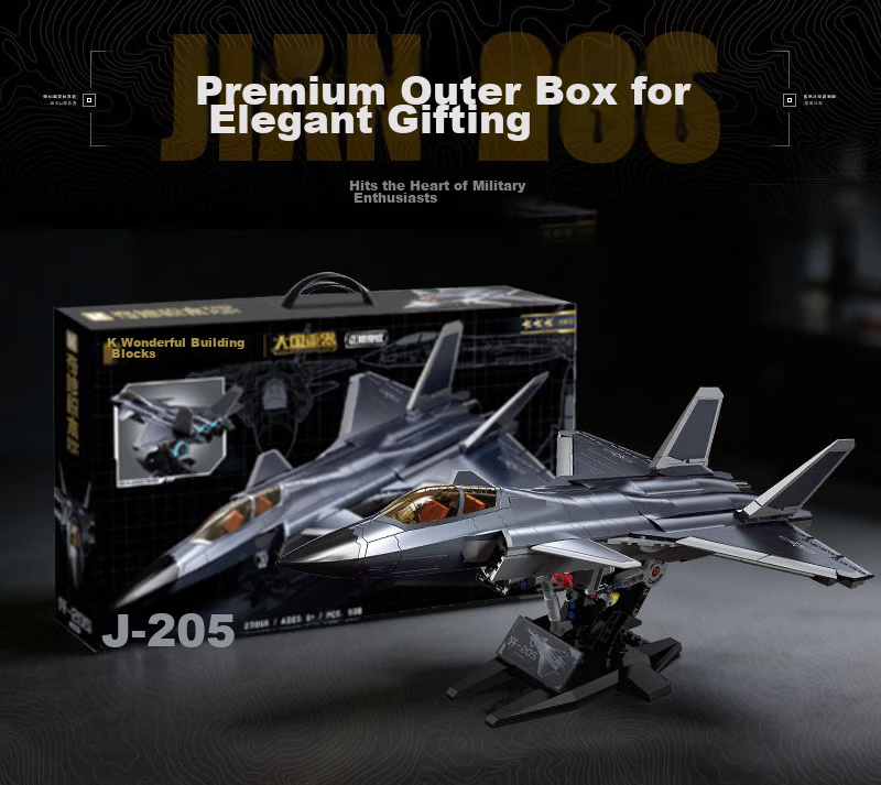 Qimiao Building Blocks Great Power Fifth Generation Invisible Fighter J-20S Model Toy Assembly Gift Ornament 10