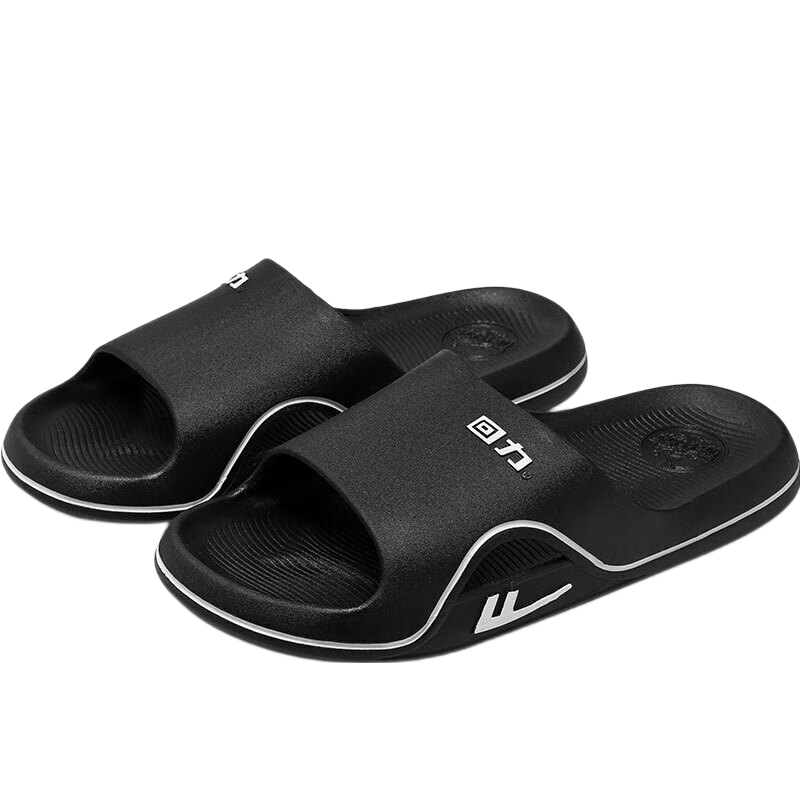 Warrior Four Seasons Trendy Slip-Resistant Lightweight Comfortable Men's Indoor Outdoor Sandals HL3920 Black Size 42