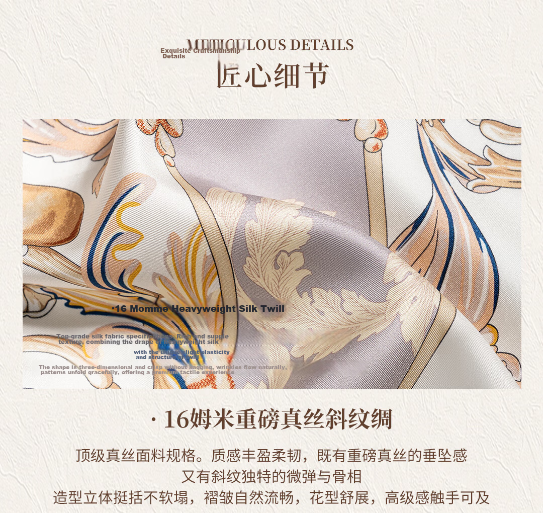Shanghai Story 100% Mulberry Silk Double-Sided Printed Square Scarf Spring Summer New Gift Box for Mom and Girlfriend 11