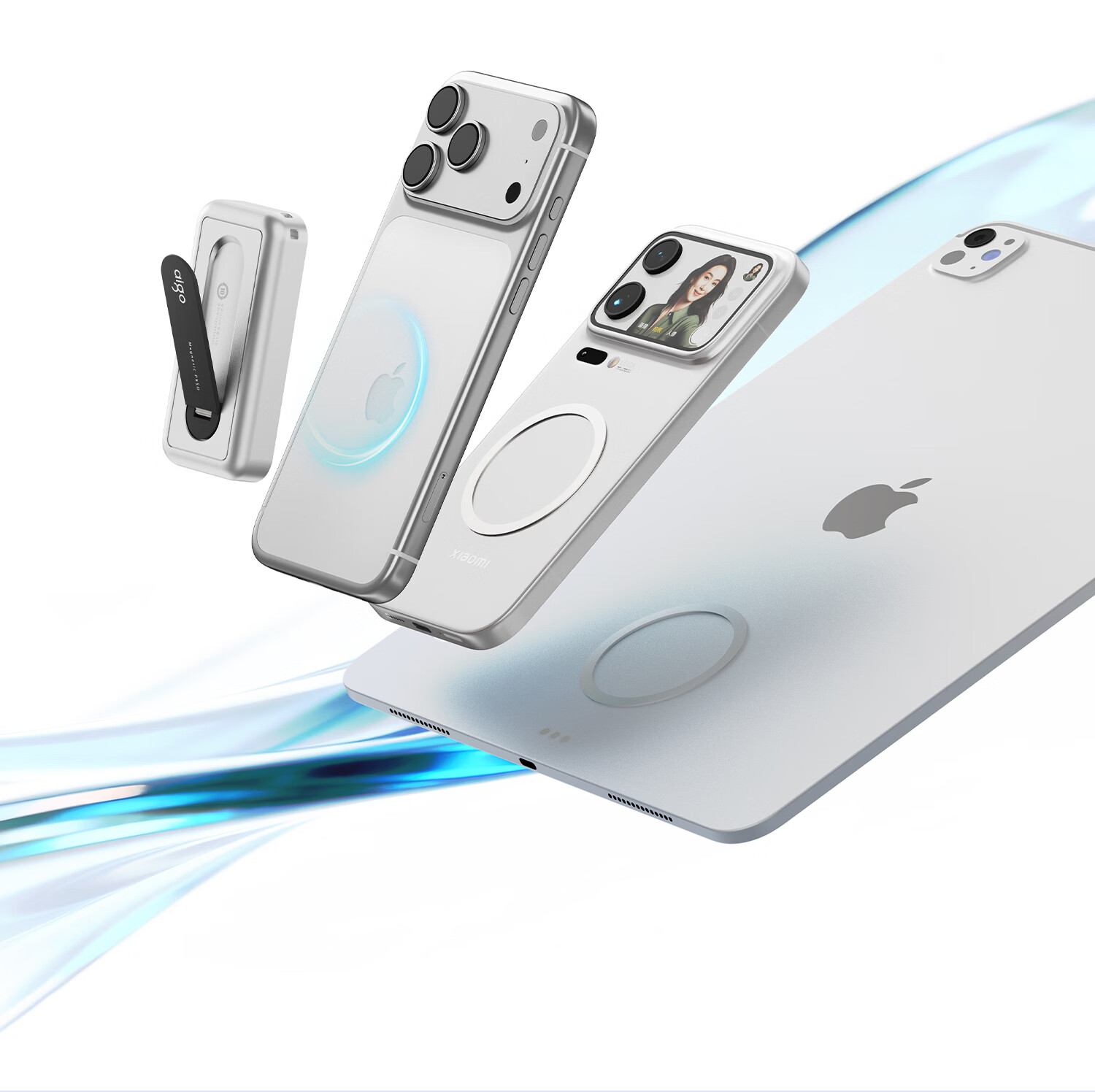 Aigo 2TB Type-C Magnetic Portable SSD USB 3.2 520MB/s AP20 Large Capacity Mobile Phone Stand Function App Backup 25