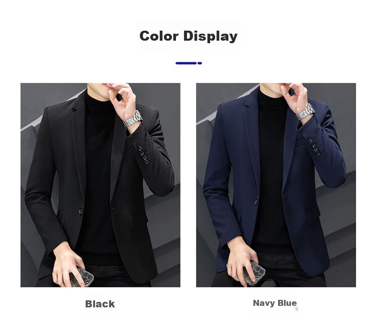 ROMON Men's Autumn Winter Business Formal Suit Slim Fit Luxury Blazer Groom Best Man Wedding Attire 6