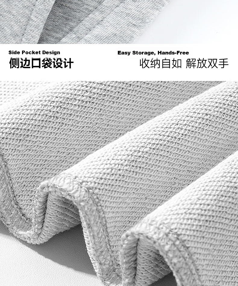 MINISO Men's Shorts 2026 New Pure Cotton Summer Loose Fit Five-Point Pants Casual Design Mid-Length Pants Light Gray XL 27