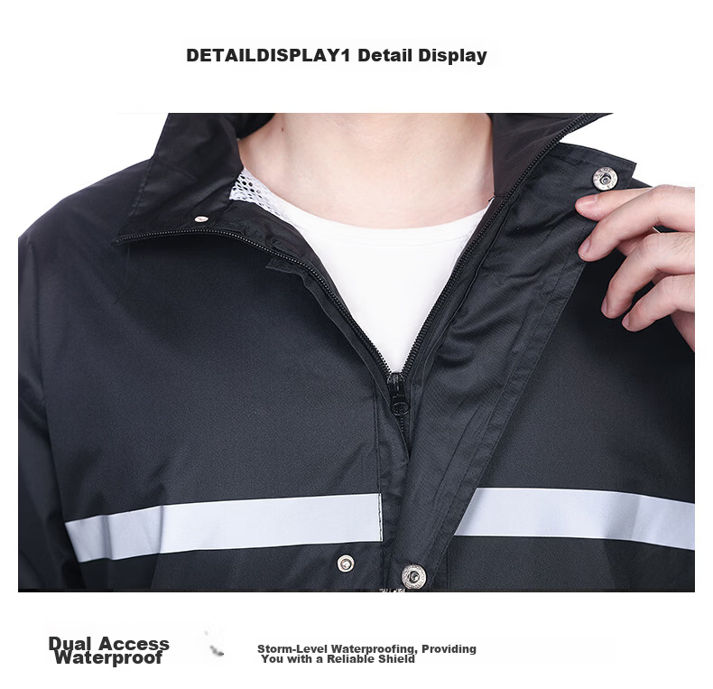 Leyoubai Easy Raincoat Set Spring Yafang 3XL Adult Split Type Raincoat and Pants for Cycling Delivery Traffic Heavy Rain Reflective 11