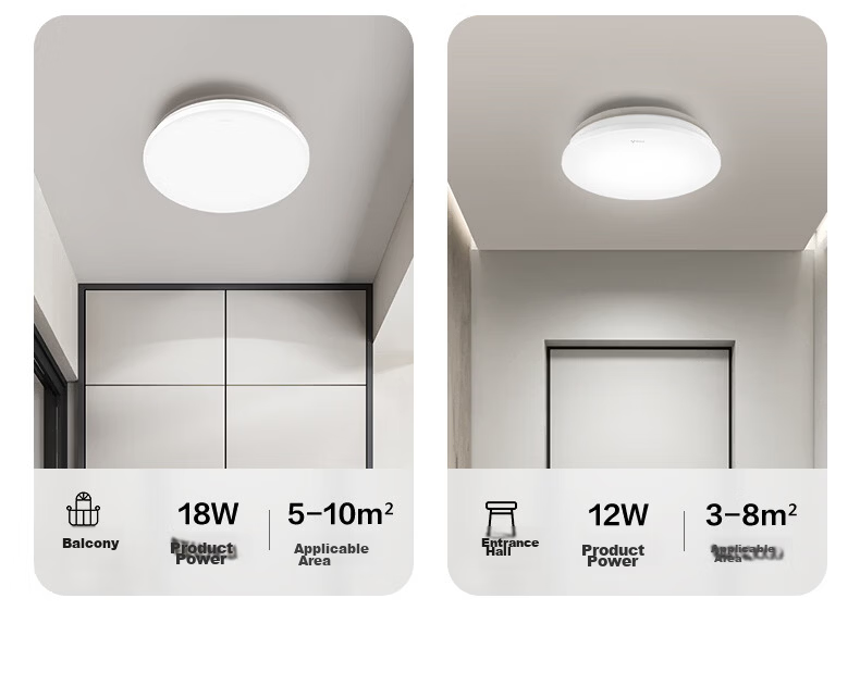 Bull LED Bedroom Ceiling Light Ultra-thin Simple Balcony Corridor Entrance Hall Children's Study Lamp 12W 8