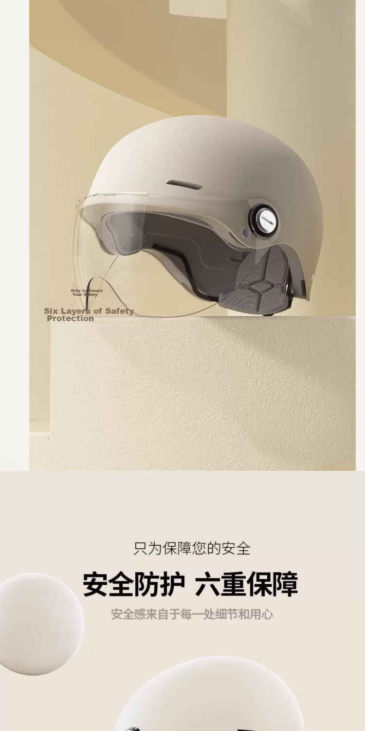 Phoenix New National Standard 3C Certified Electric Vehicle Helmet Four-Season Universal Electric Bicycle Motorcycle Unisex Safety Half Helmet Matte Dual-Color Black and White 4