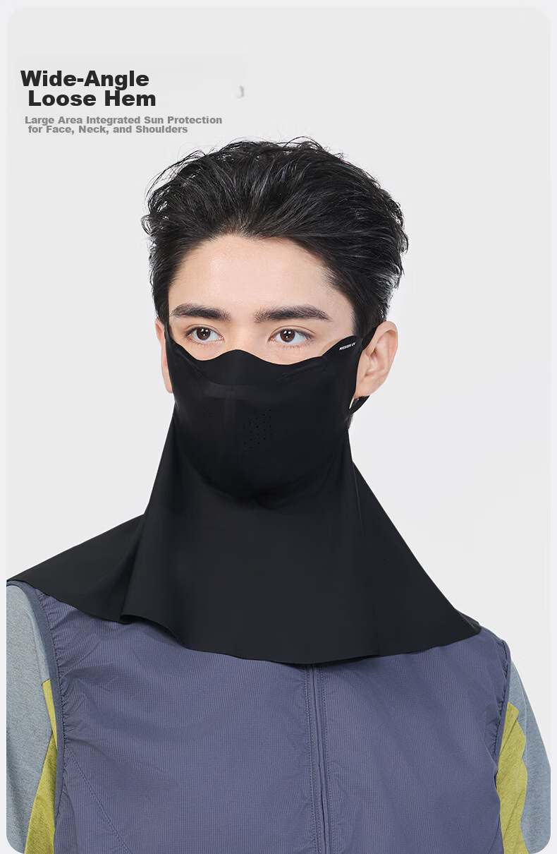 MISSION UV Ice Silk Sunscreen Face Mask for Men, Summer UV Protection Neck and Full Face Cover, Breathable Sunshade Mask for Driving and Cycling 4