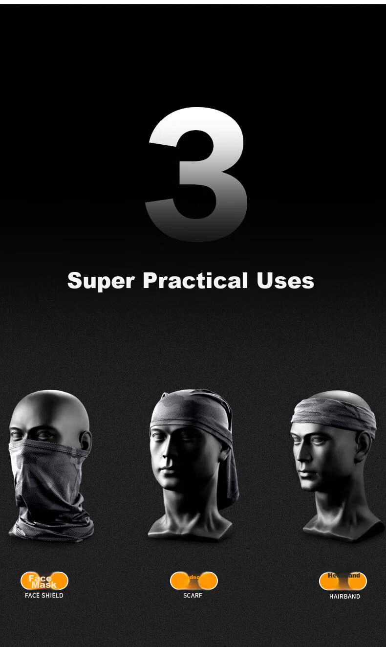 Tactical Bird Wide Brim | Loose Summer Ice Silk Sun Protection Face Mask Scarf Men's Large Size Fishing Face Cover Sunshade Neck Gaiter 23