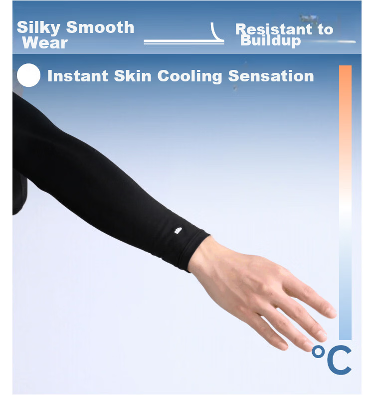 Beneunder Sunscreen Arm Sleeves Ice Silk Cooling UV Protection for Men Summer Driving Cycling Blue 8