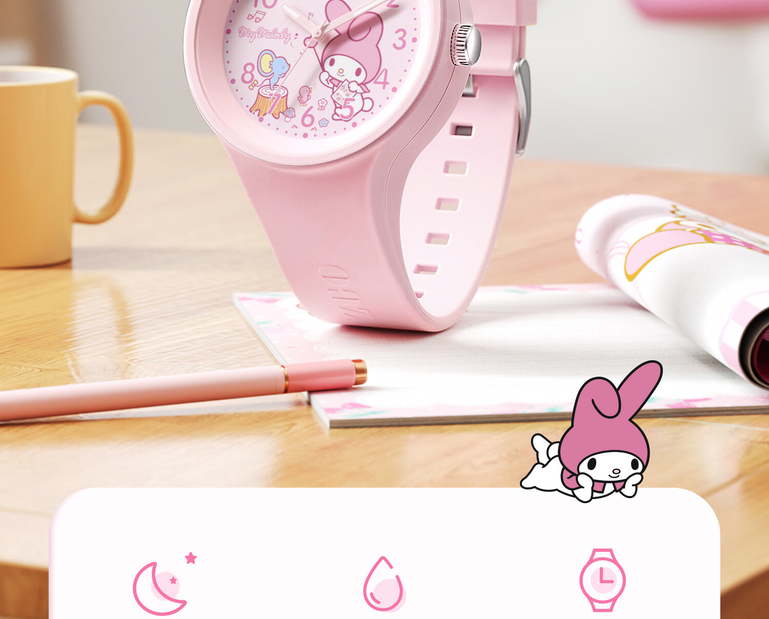 ZGO X Sanrio Children's Watch for Girls Aged 6-12, Student Electronic Watch for Time-Telling, Birthday Gift, 877 Cinnamoroll 2