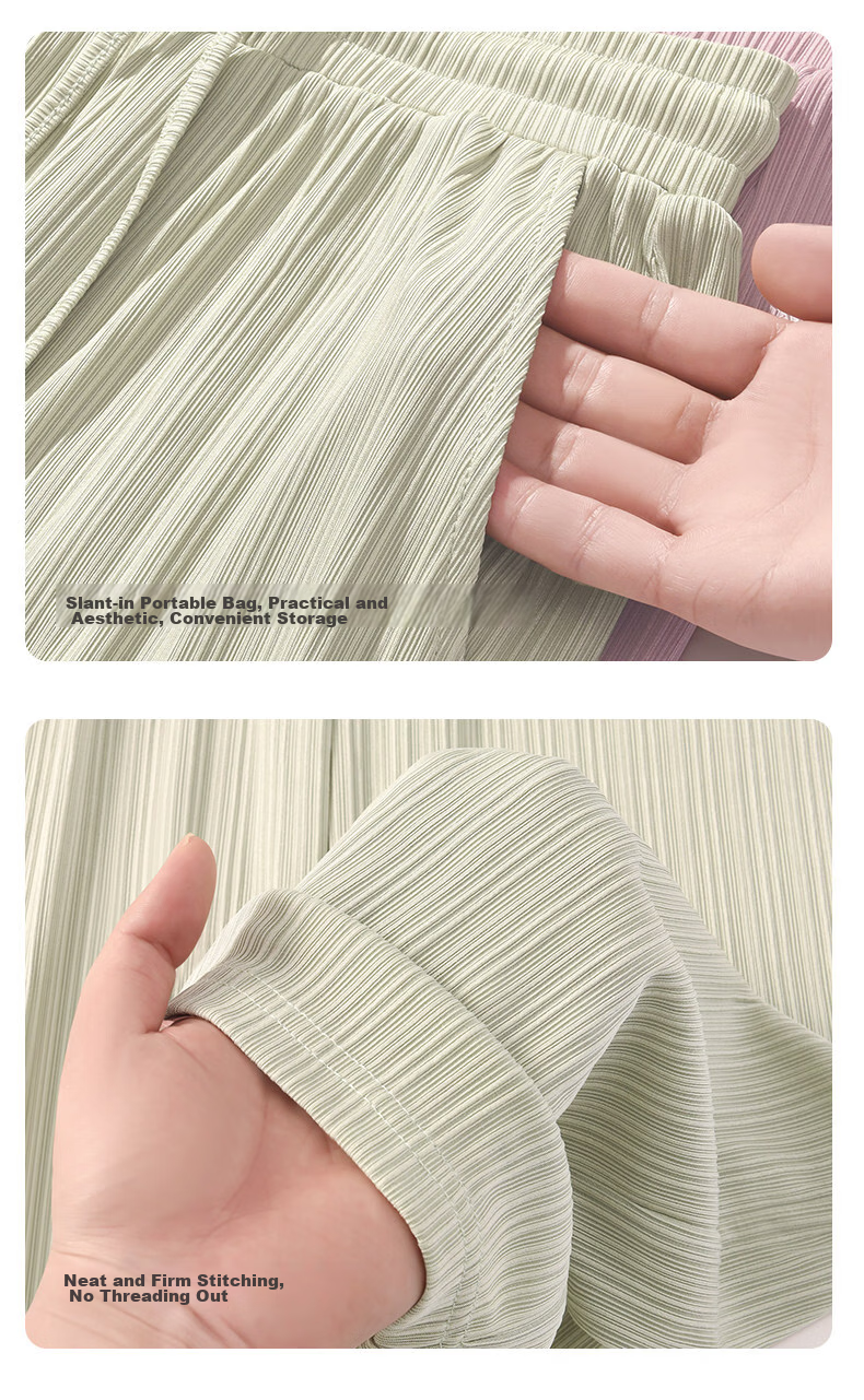 MINISO Women's Ice Silk Pants Summer 2026 New Lightweight Straight Wide-Leg Long Pants Petite Casual Versatile Mosquito-Repellent Trousers 22