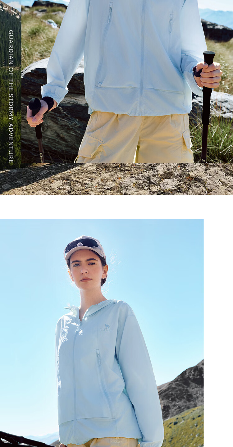 Camel [Wang Junkai Edition Muguang Pro] Women's Sun Protection Jacket Summer Unisex Water-Repellent Cooling Packable Coat 8
