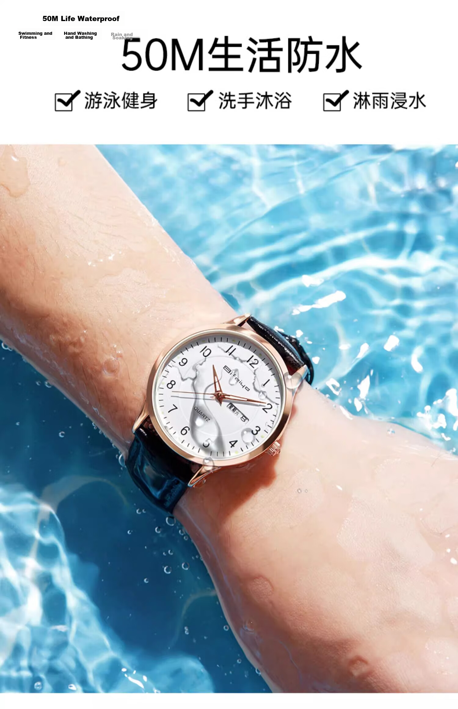 LOUIE JUELEN Watch Silent Mechanical Waterproof Quartz for Civil Service Exam, Graduate Entrance Exam, High School and College Students, Unisex Back to School 4
