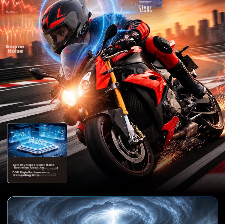 EJEAS X10 Motorcycle Riding Intercom Helmet Bluetooth Headset Radio Mesh Network Walkie Talkie Smart Voice 5