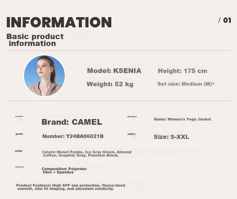 CAMEL Women's Summer Sunscreen Jacket Breathable Slim Fit Comfortable Yoga Quick-Dry Lightweight Original Yarn Ice-Feel Sports Coat 19