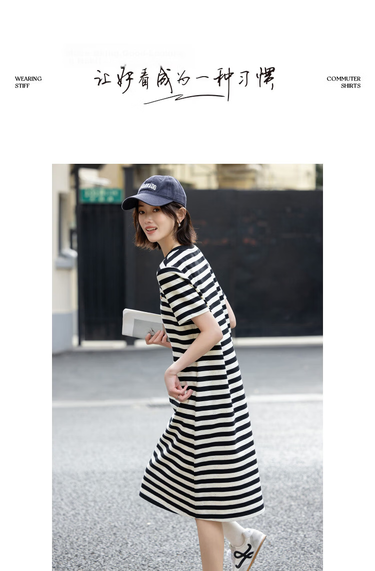 Demana Fresh Cloud Cotton Summer Round Neck Smile Bead Embroidery Short Sleeve Straight Loose Dress for Women Premium Feel 13