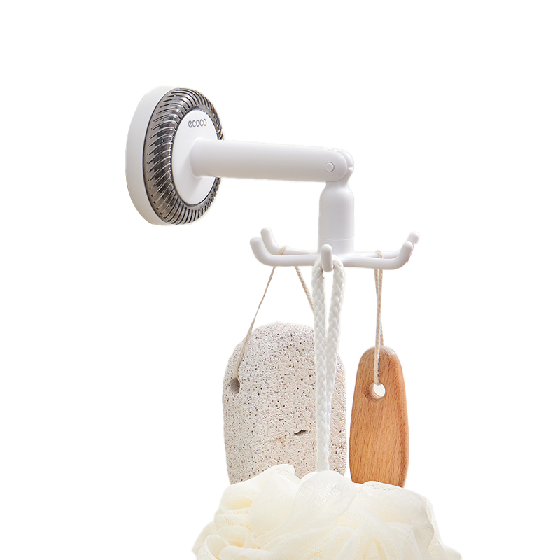 Ecoco Suction Cup Bathroom Hook Six-Claw Rotating No-Drill Wall-Mounted Bath Ball Hair Tie Storage Rack Adhesive Hook Kitchen Utensil Holder